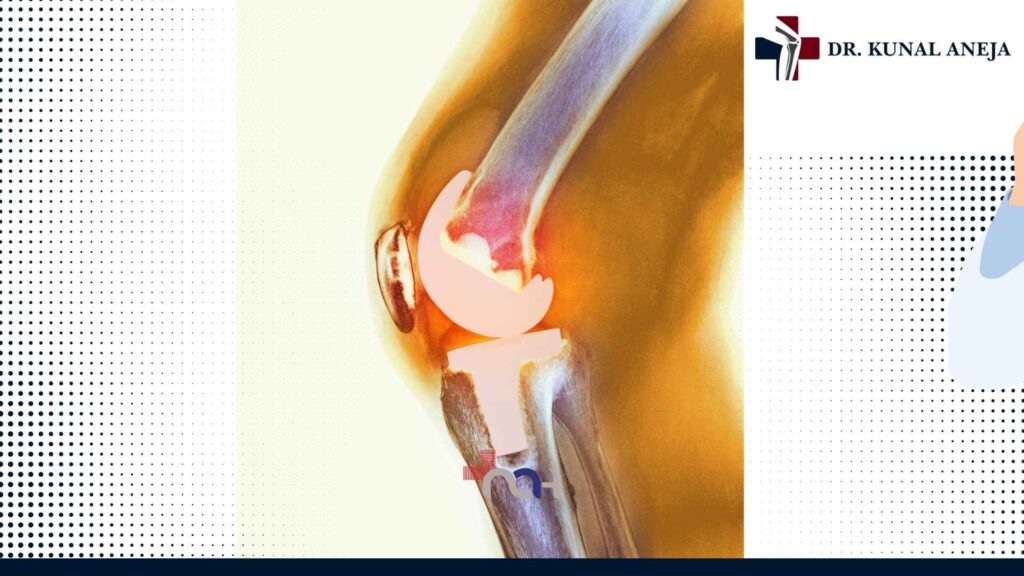 Knee imaging assessment being reviewed during a consultation with Dr. Kunal Aneja