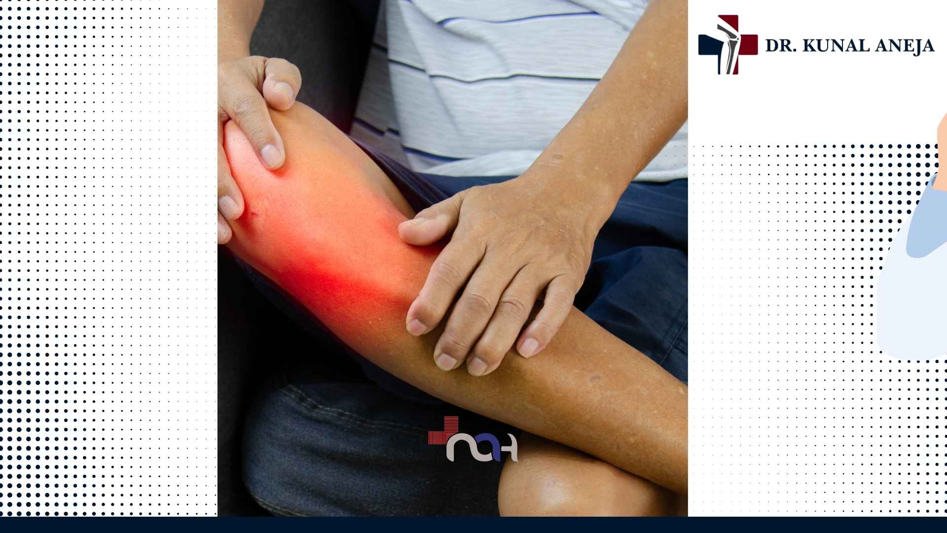 Senior patient consulting about total knee replacement