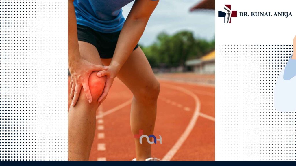Sports injury specialist examining an athlete's knee