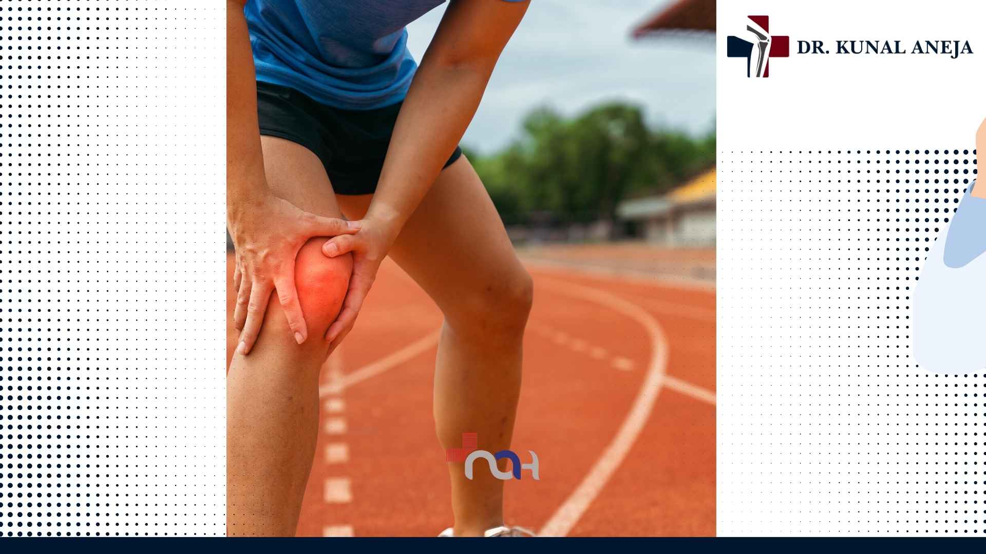 Sports injury specialist examining an athlete's knee